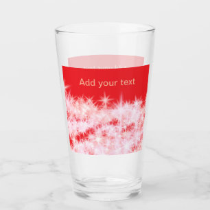 Simple red pink glitt sparkle stars add your text glass