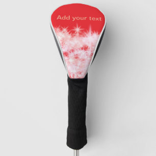 Simple red pink glitt sparkle stars add your text golf head cover