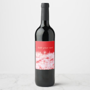 Simple red pink glitt sparkle stars add your text wine label
