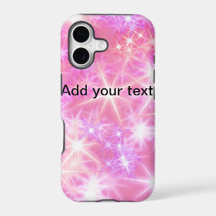 Simple red pink glittersparkle stars add your text