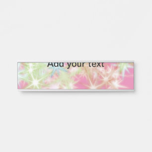 Simple red pink glittersparkle stars add your text door sign
