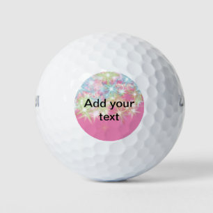 Simple red pink glittersparkle stars add your text golf balls