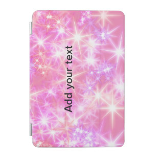 Simple red pink glittersparkle stars add your text iPad mini cover