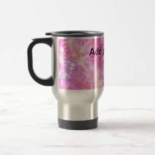 Simple red pink glittersparkle stars add your text travel mug