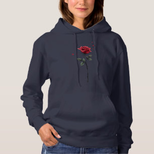 Simple Red Rose Heart – Elegant Valentine’s Day Hoodie