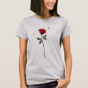 Simple Red Rose Heart – Elegant Valentine’s Day T-Shirt