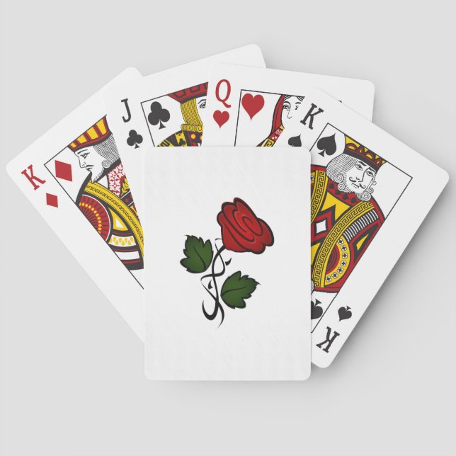 Simple Red Roses Playing Cards (Back)