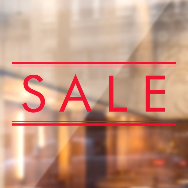 Simple Red SALE Store Discount Promo Window Cling (Sheet 2)
