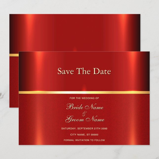 Simple Red Save The Date (Front/Back)