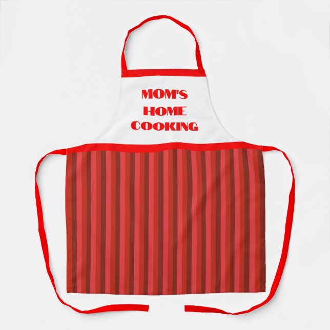 Simple Red Stripe Mum's Home Cooking Apron (Front)