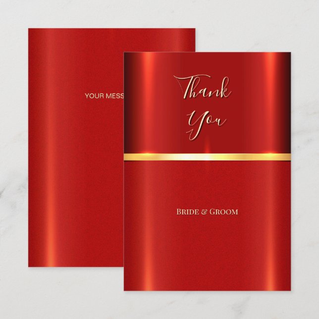 Simple Red Thank You Card (Front/Back)