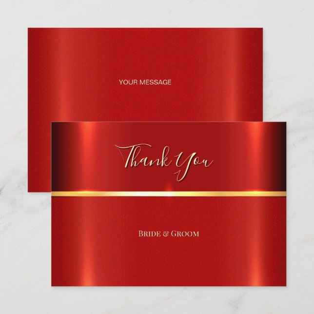 Simple Red Thank You Card (Front/Back)