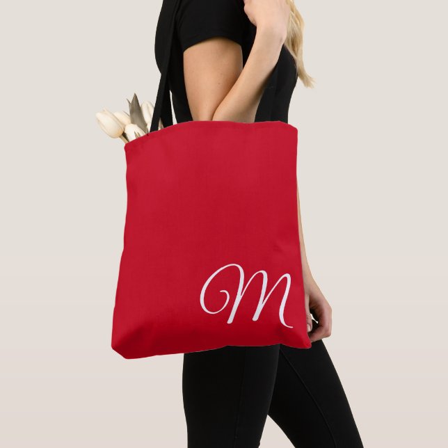 Simple Red Tote Bag (Close Up)