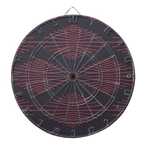 Simple, red, traditional pattern with lines dartboard
