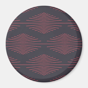Simple, red, traditional pattern with lines magnet