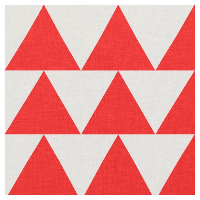 Simple Red Triangle Pattern Fabric (Close Up)