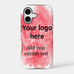 Simple red watercolor add your logo custom text mi
