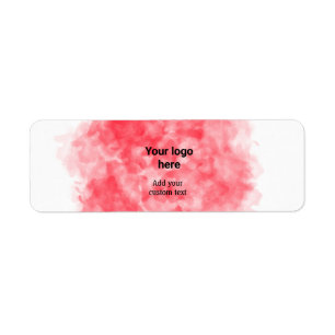 Simple red watercolor add your logo custom text mi