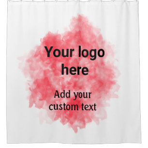 Simple red watercolor add your logo custom text mi shower curtain