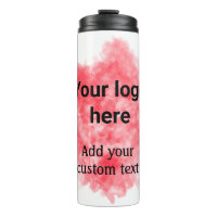 Simple red watercolor add your logo custom text mi