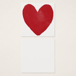 Simple, Red, Watercolor Heart 13 Note Cards