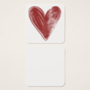 Simple, Red, Watercolor Heart on Personal Notes
