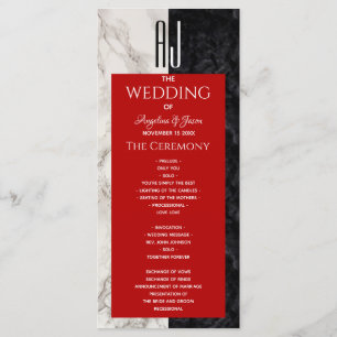Simple Red Wedding Programme