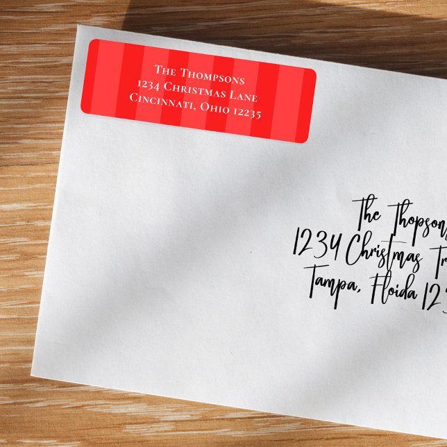 Simple Red Whimsical Cute Fun Stripes  (Whimsical red stripes with block-style white lettering. )