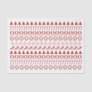 Simple Red/White Christmas Icons Pattern Tissue Paper
