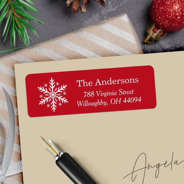 Simple Red White Snowflakes Christmas Holiday (Creator Uploaded)