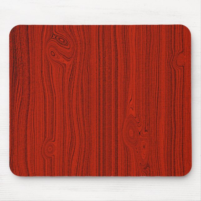 Simple Red Wood Look Grain Pattern Mouse Mat (Front)