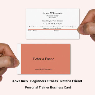 Simple Refer a Friend Burnt Orange & White Referral Card