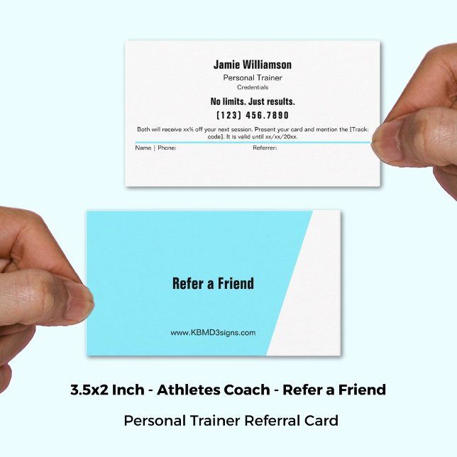 Simple Refer-a-Friend Electric Blue & White Referral Card (3.5x2 Inch, Simple Refer-a-Friend Electric Blue & White Referral Card)