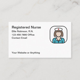 Simple Registered Nurse Business Contact Cards