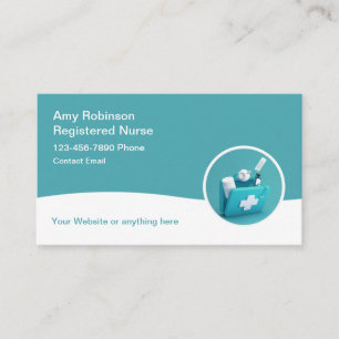 Simple Registered Nurse Medical Business Cards