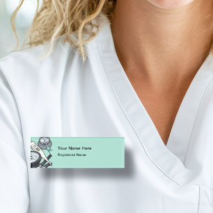 Simple Registered Nurse Theme Name Tags Design