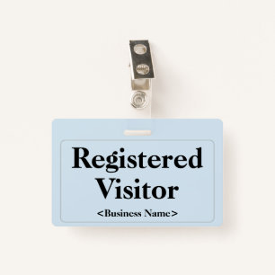 Simple "Registered Visitor" Badge ID Badge