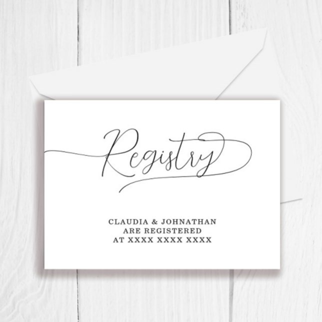 Simple Registry Bridal Shower   Enclosure Card (Creator Uploaded)