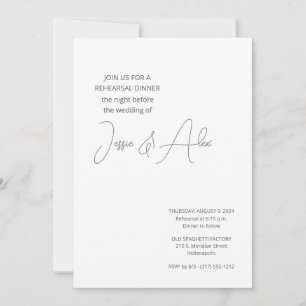 Simple Rehearsal Dinner Invitation