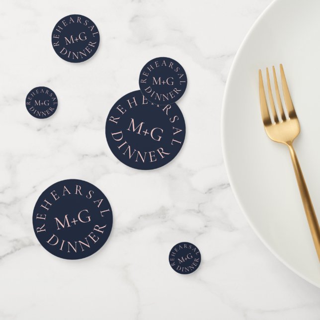 SIMPLE REHEARSAL DINNER OXFORD BLUE AND BABY PINK CONFETTI (Group)