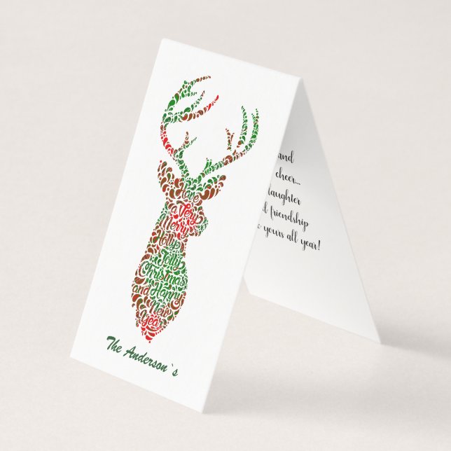 Simple Reindeer Christmas Holiday Greetings Card (Front)