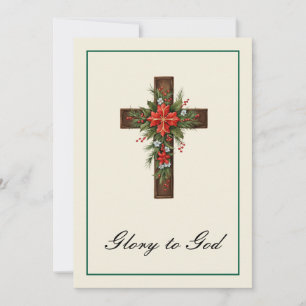Simple Religion Christian Cross Christmas Jesus  Holiday Card