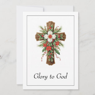 Simple Religion Christian Cross Christmas Jesus Holiday Card