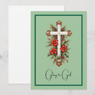 Simple Religion Christian Cross Christmas Jesus Holiday Card