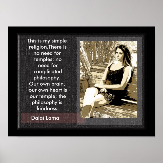 Simple religion --Dalai Lama Poster (Front)