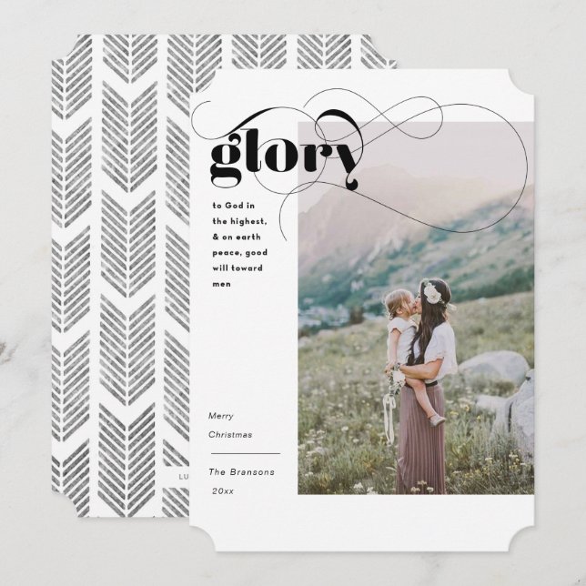 Simple Religious Glory Christmas Card (Front/Back)