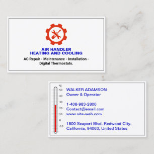 Simple Repair Heating and Cooling HVAC  Business Card