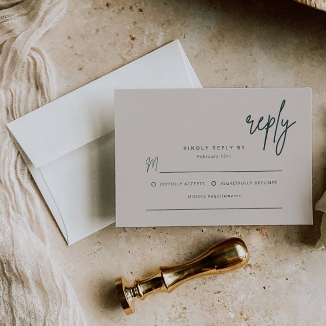 Simple Reply Wedding Invitation Enclosure Card (Creator Uploaded)