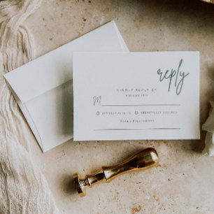 Simple Reply Wedding Invitation Enclosure Card