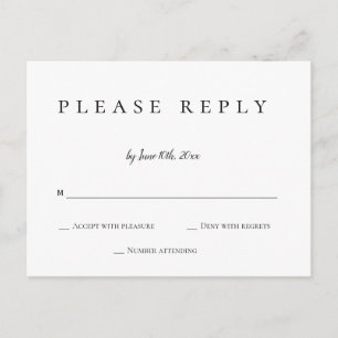 Simple reply wedding rsvp postcards